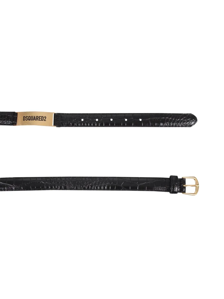 Dsquared2 Logo Plaque Embossed Belt
