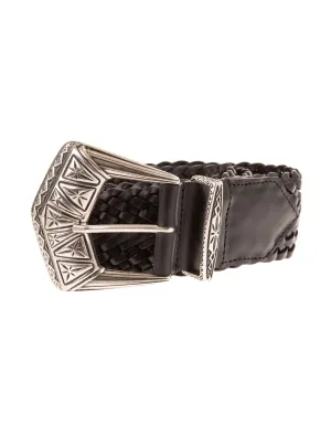 Etro Engraved Buckle Woven Belt