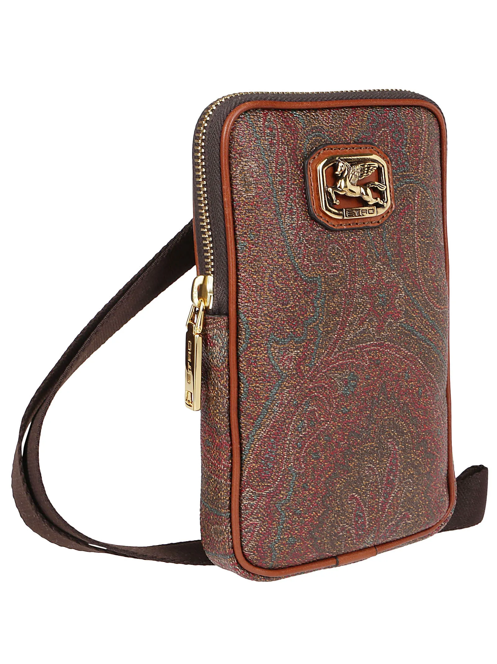 Etro Logo Plaque Strap Phone Pouch