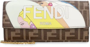 Fendi Allover FF Logo Chain Wallet