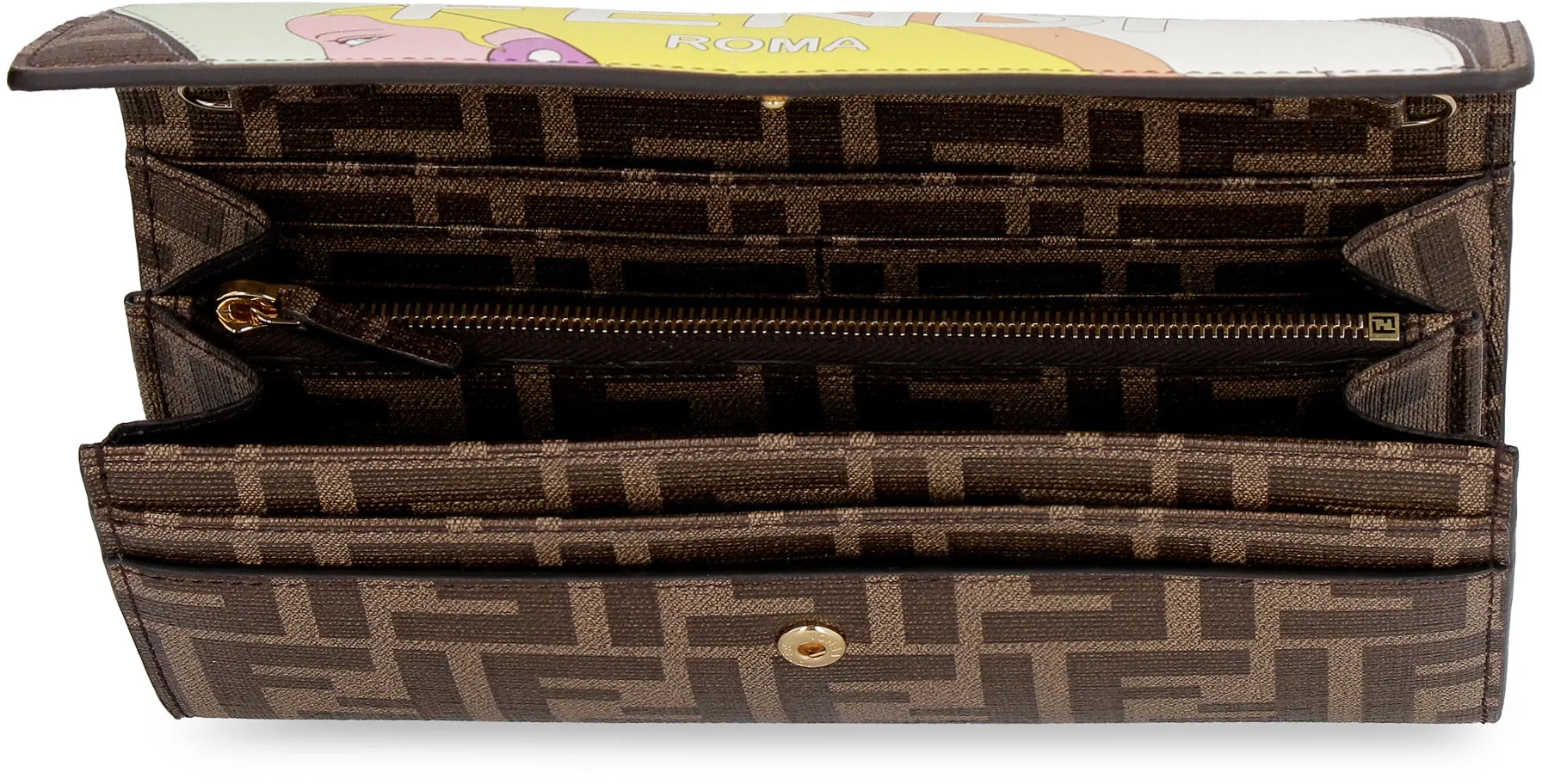Fendi Allover FF Logo Chain Wallet