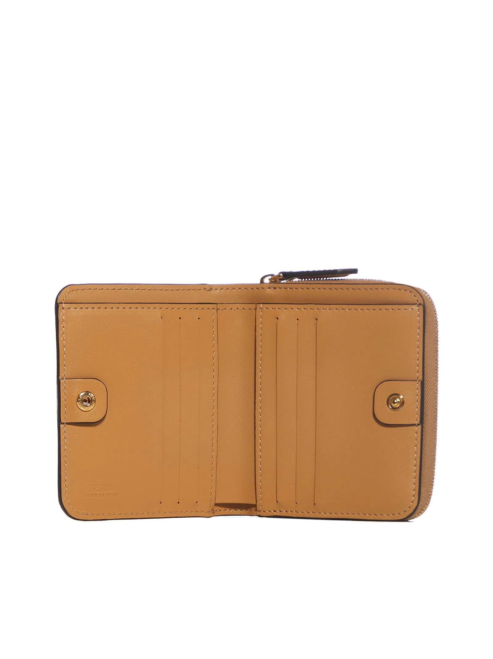 Fendi Logo Plaque Compact Wallet