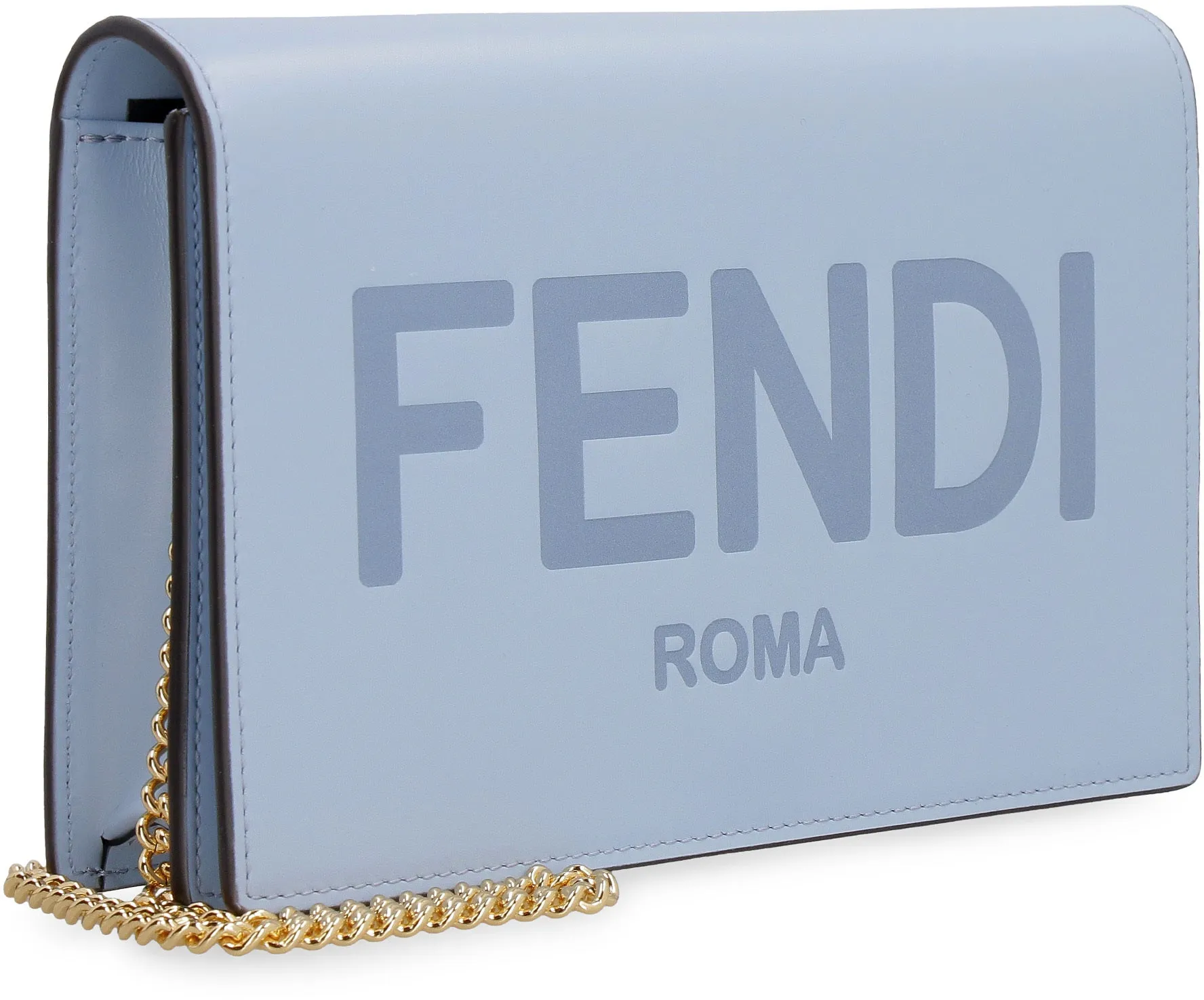 Fendi Roma Lettering Chain Wallet