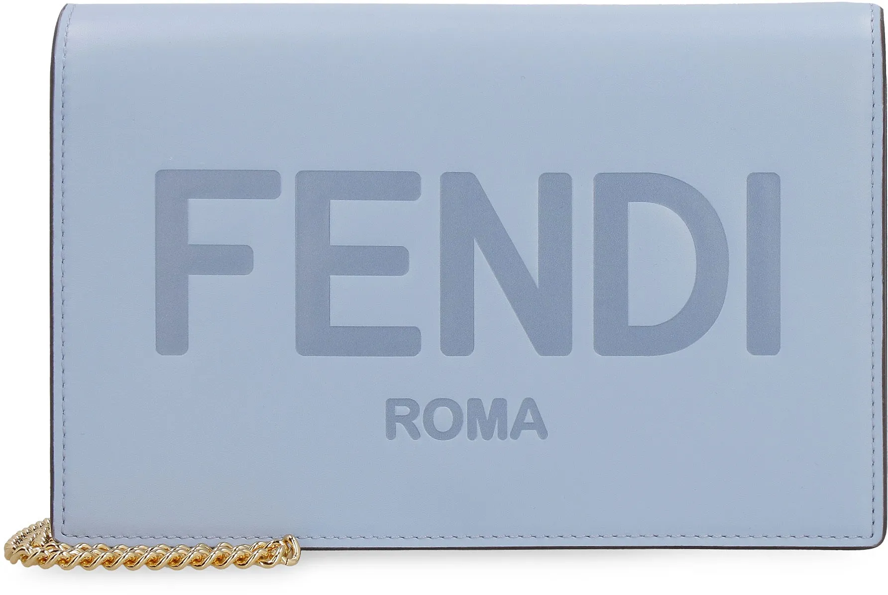 Fendi Roma Lettering Chain Wallet