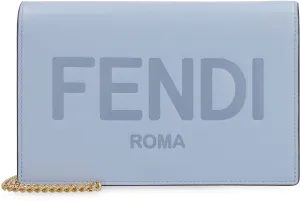 Fendi Roma Lettering Chain Wallet