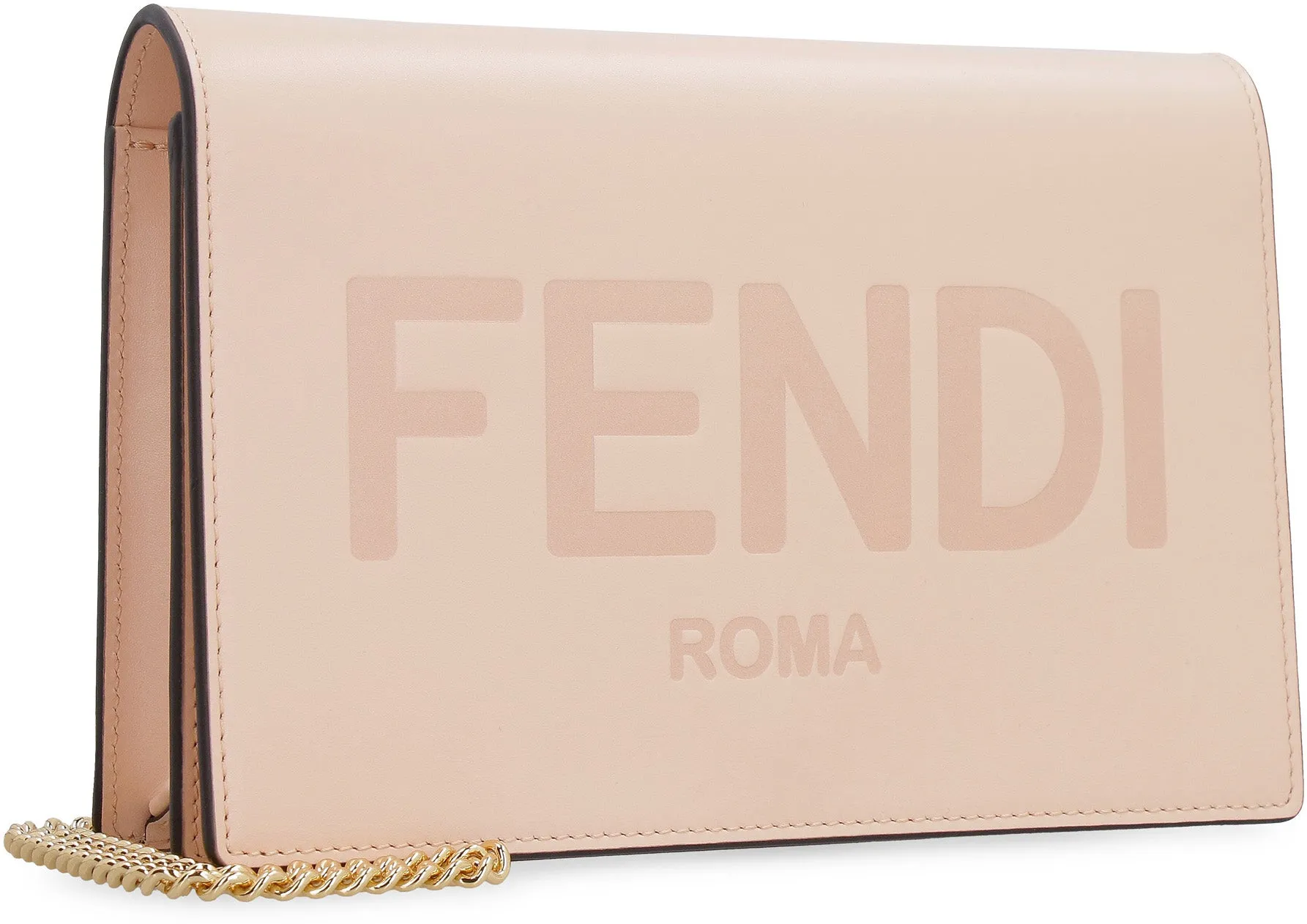 Fendi Roma Lettering Chain Wallet
