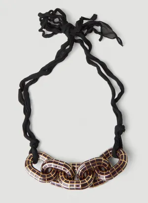 Jil Sander Mosaic Chain Grid Patterned Necklace