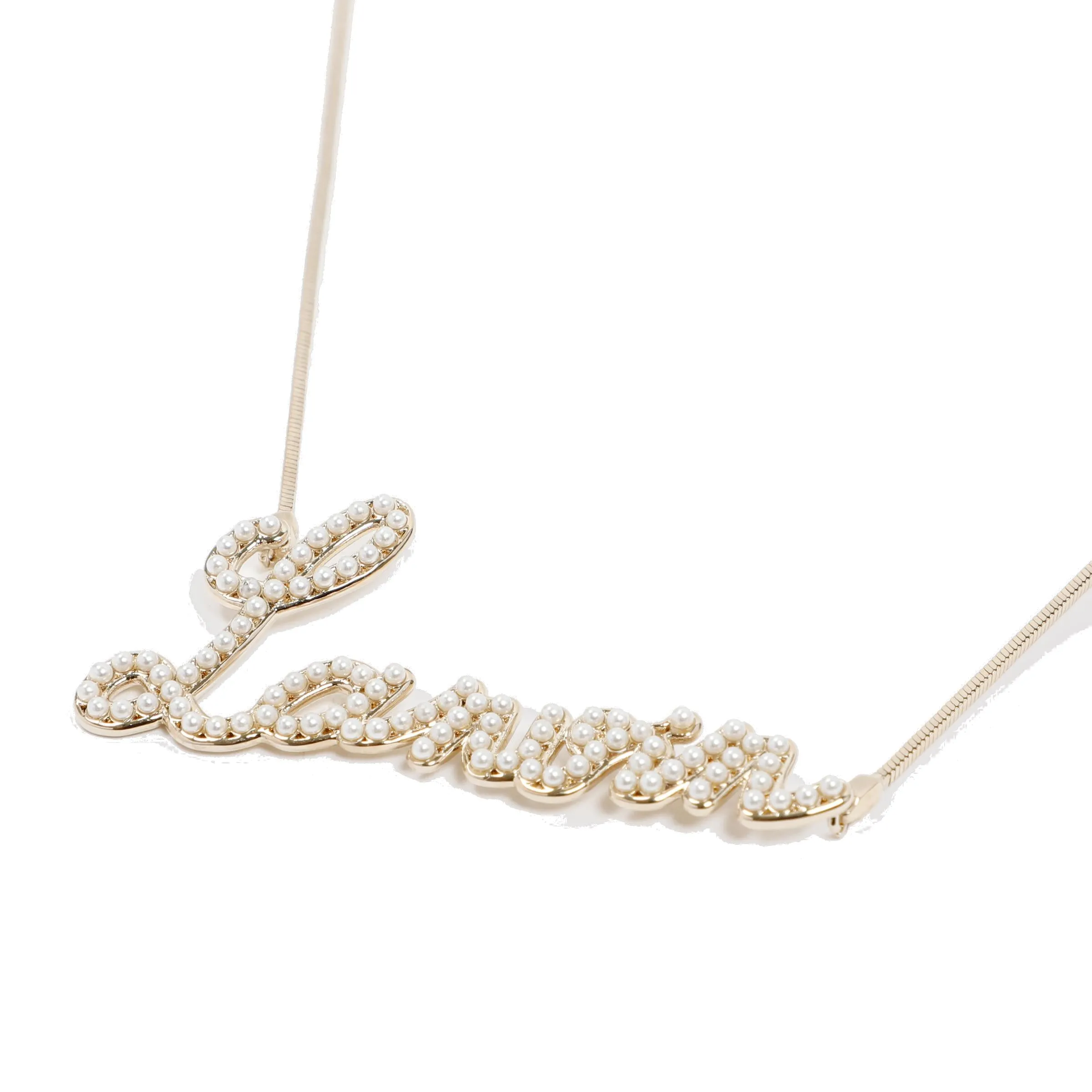 Lanvin Embellished Logo Necklace