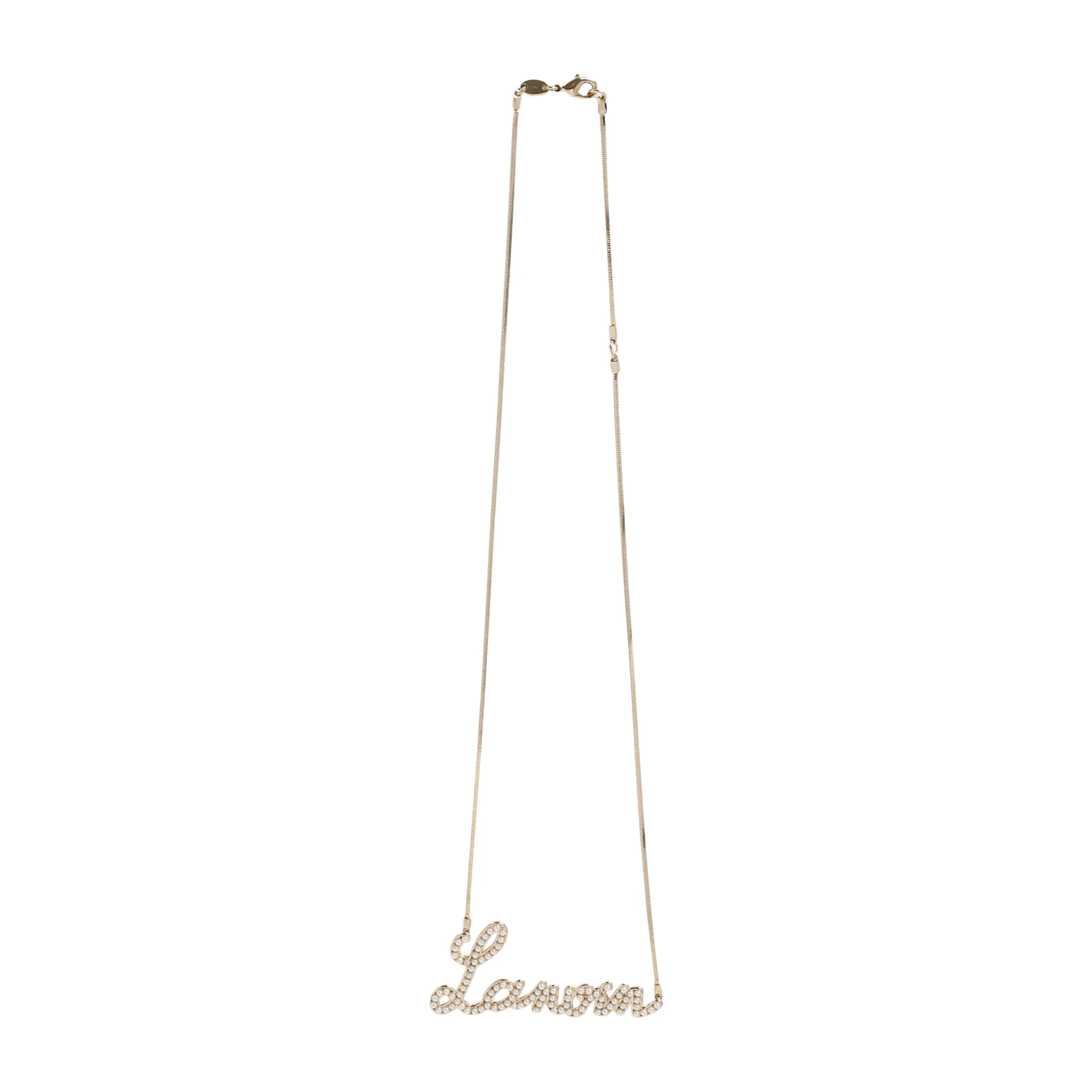 Lanvin Embellished Logo Necklace