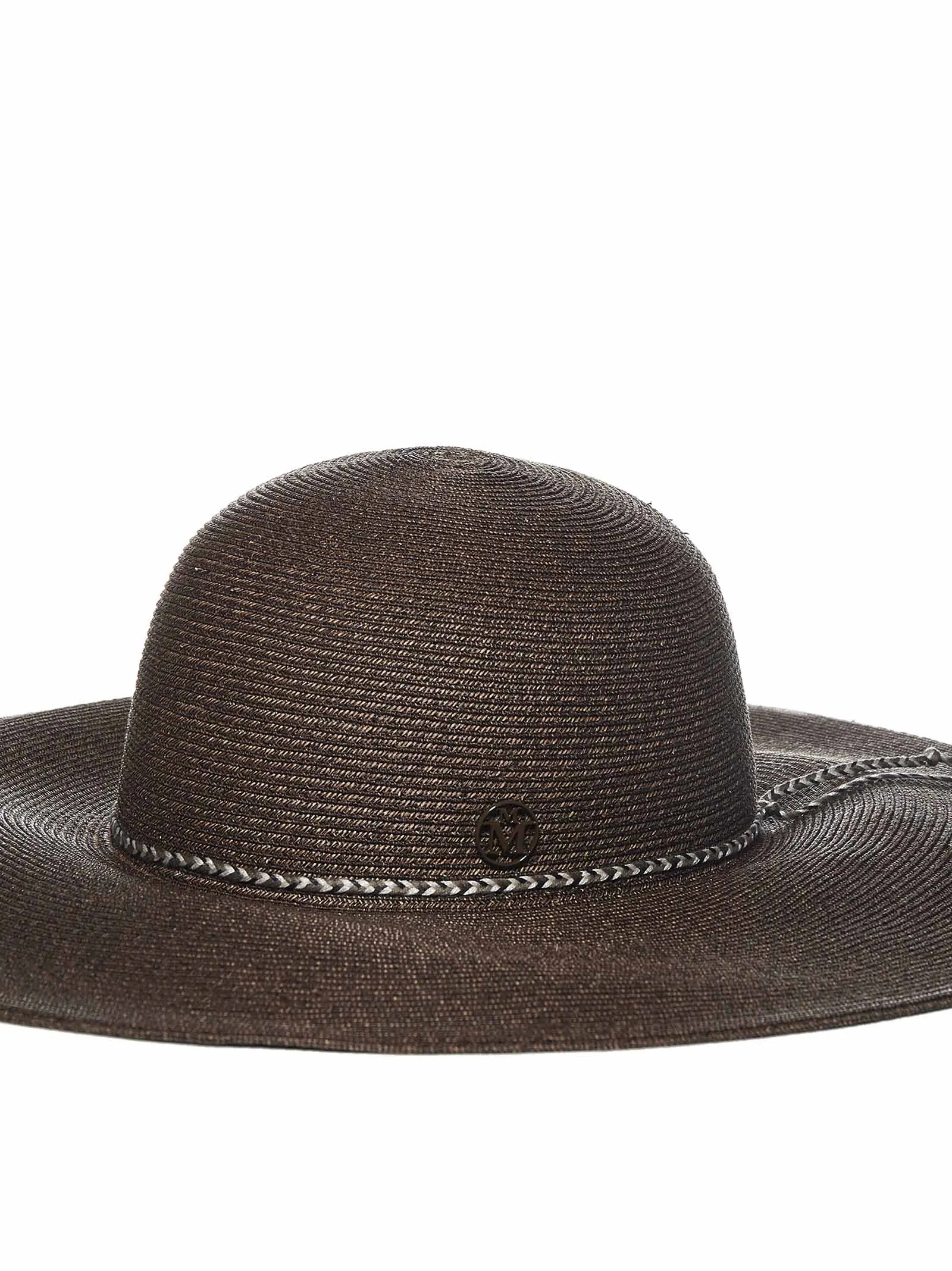 Maison Michel Blanche Logo Plaque Capeline Hat