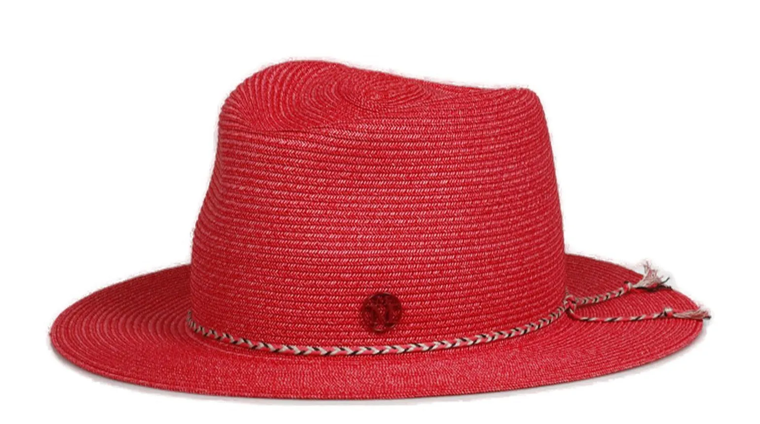 Maison Michel Braid Detailed Wide Brim Hat