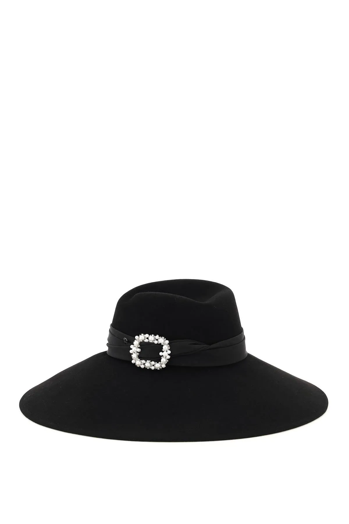 Maison Michel Embellished Buckle Wide-Brim Hat