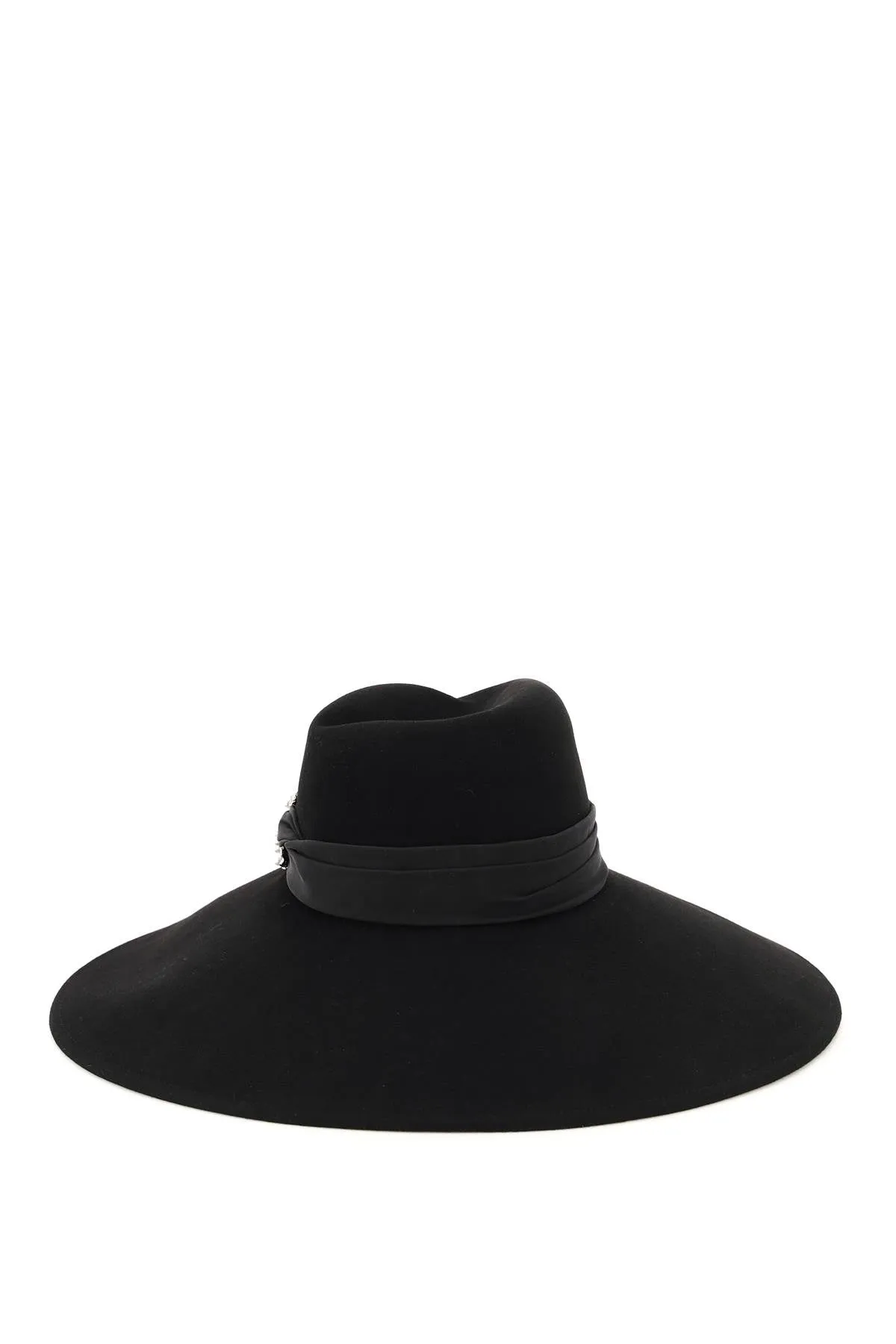 Maison Michel Embellished Buckle Wide-Brim Hat