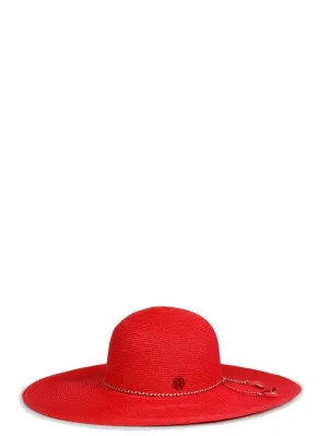Maison Michel Logo Plaque Wide-Brim Sun Hat