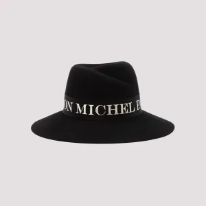 Maison Michel Virginie Logo Trimmed Fedora Hat