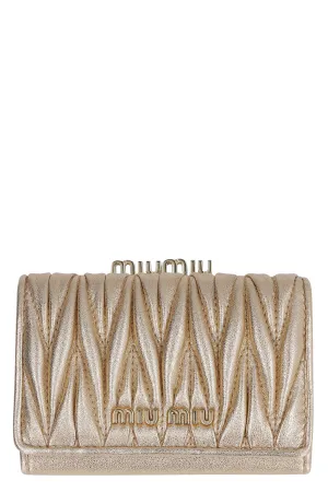 Miu Miu Matelass Logo Plaque Wallet