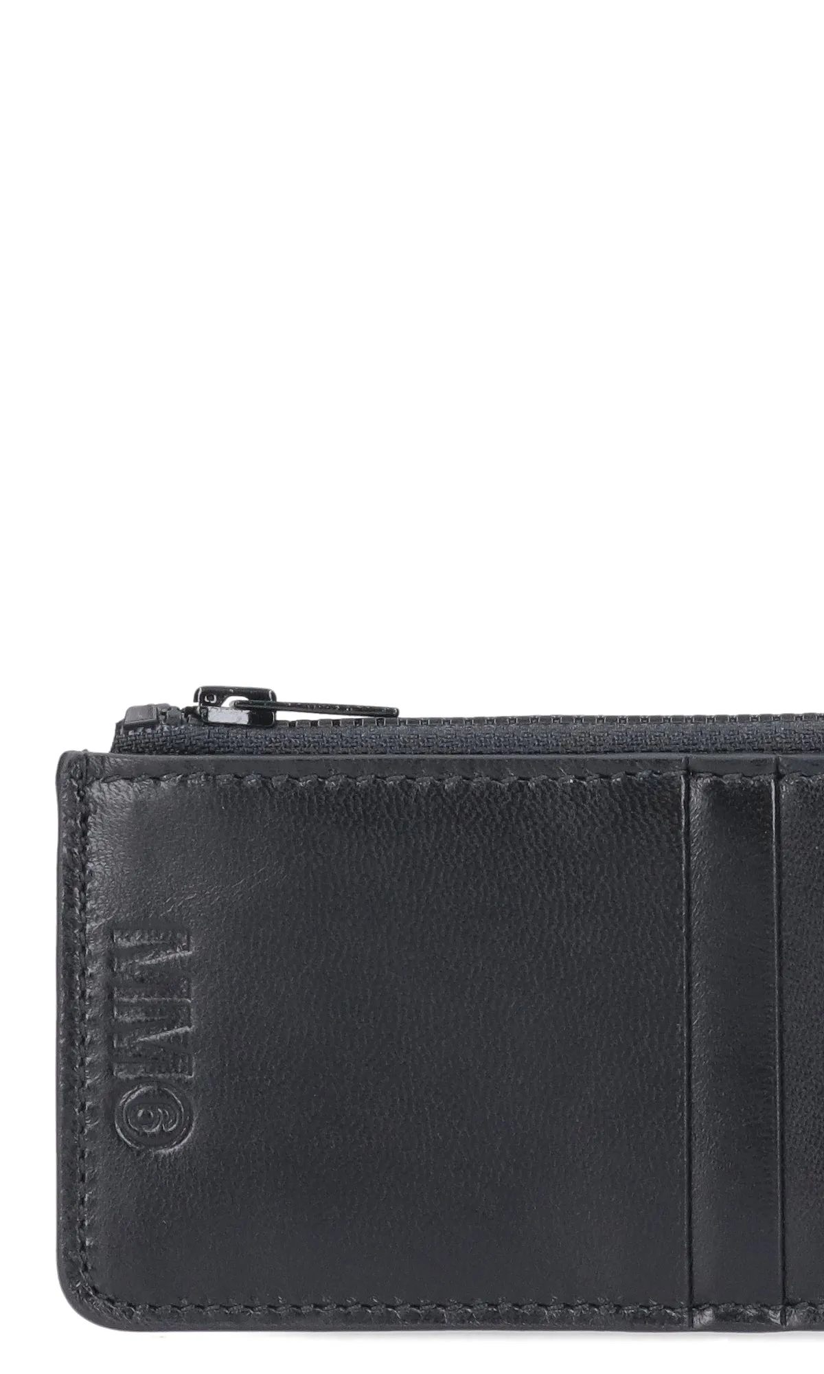 MM6 Maison Margiela Logo Embossed Zipped Wallet