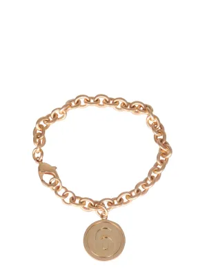 MM6 Maison Margiela Logo Plaque Chained Bracelet
