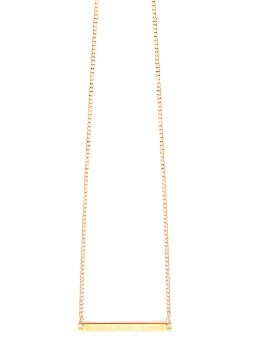 MM6 Maison Margiela Logo Plaque Chained Necklace