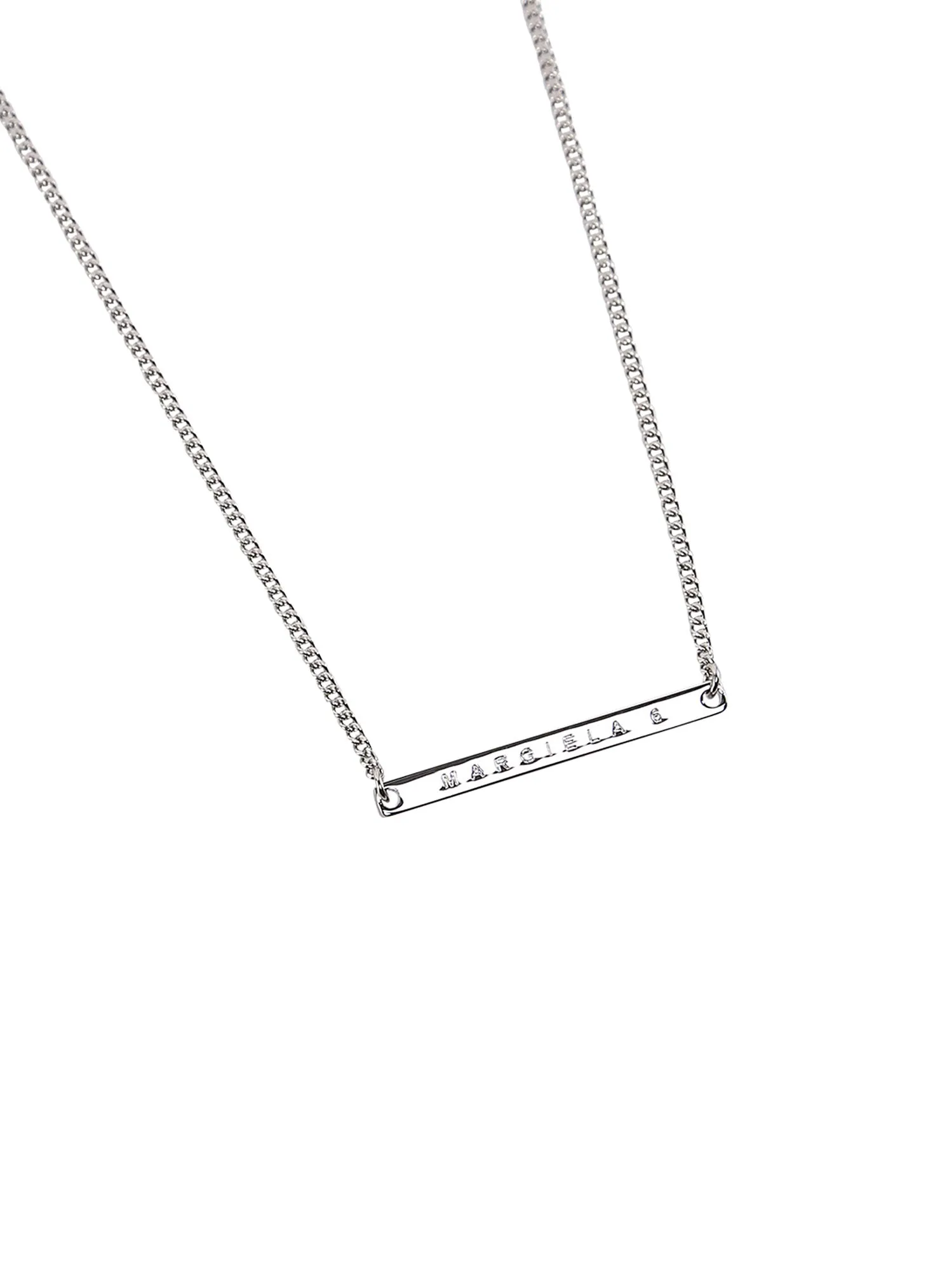 MM6 Maison Margiela Logo Plaque Chained Necklace