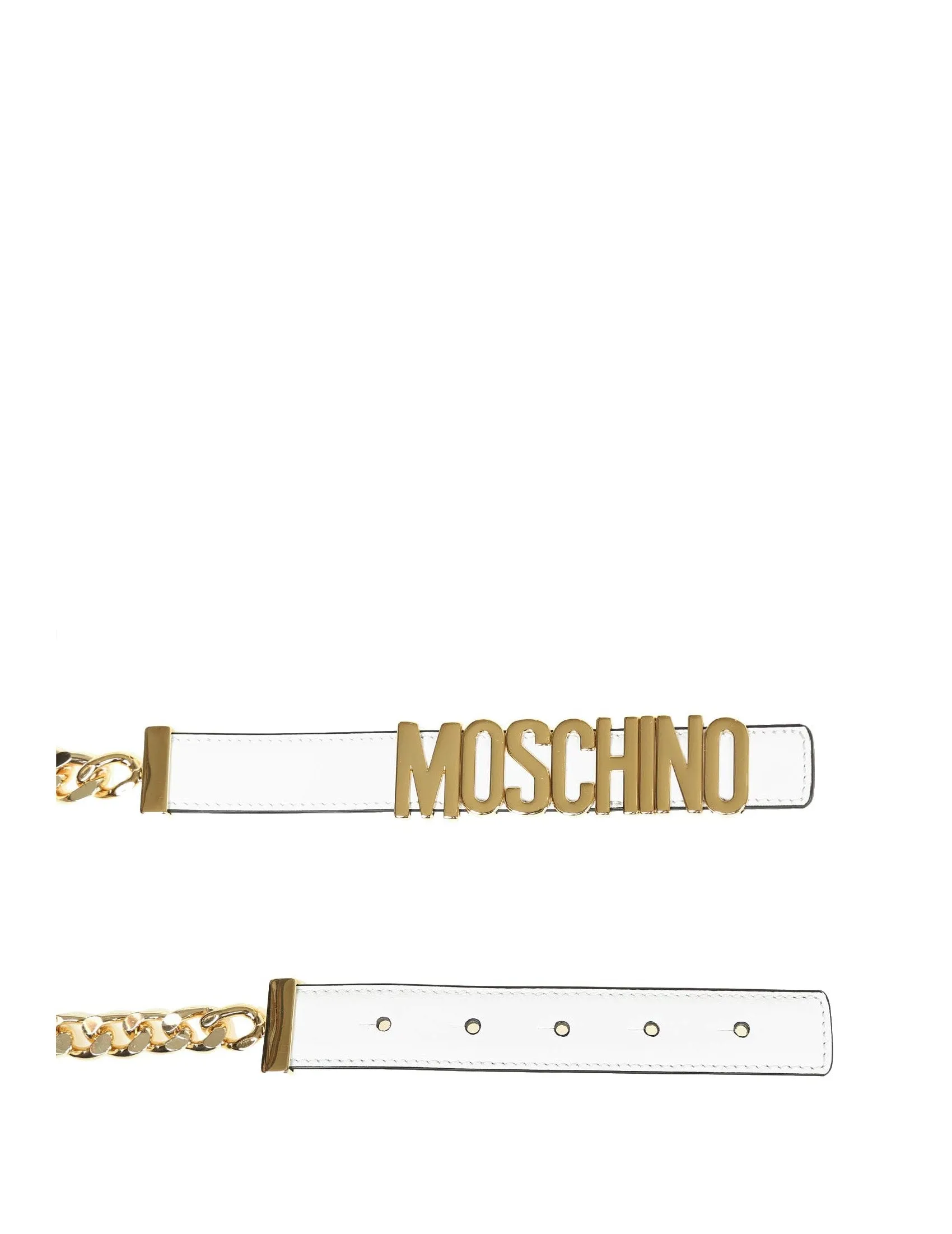 Moschino Lettering Logo Chain Detailed Belt