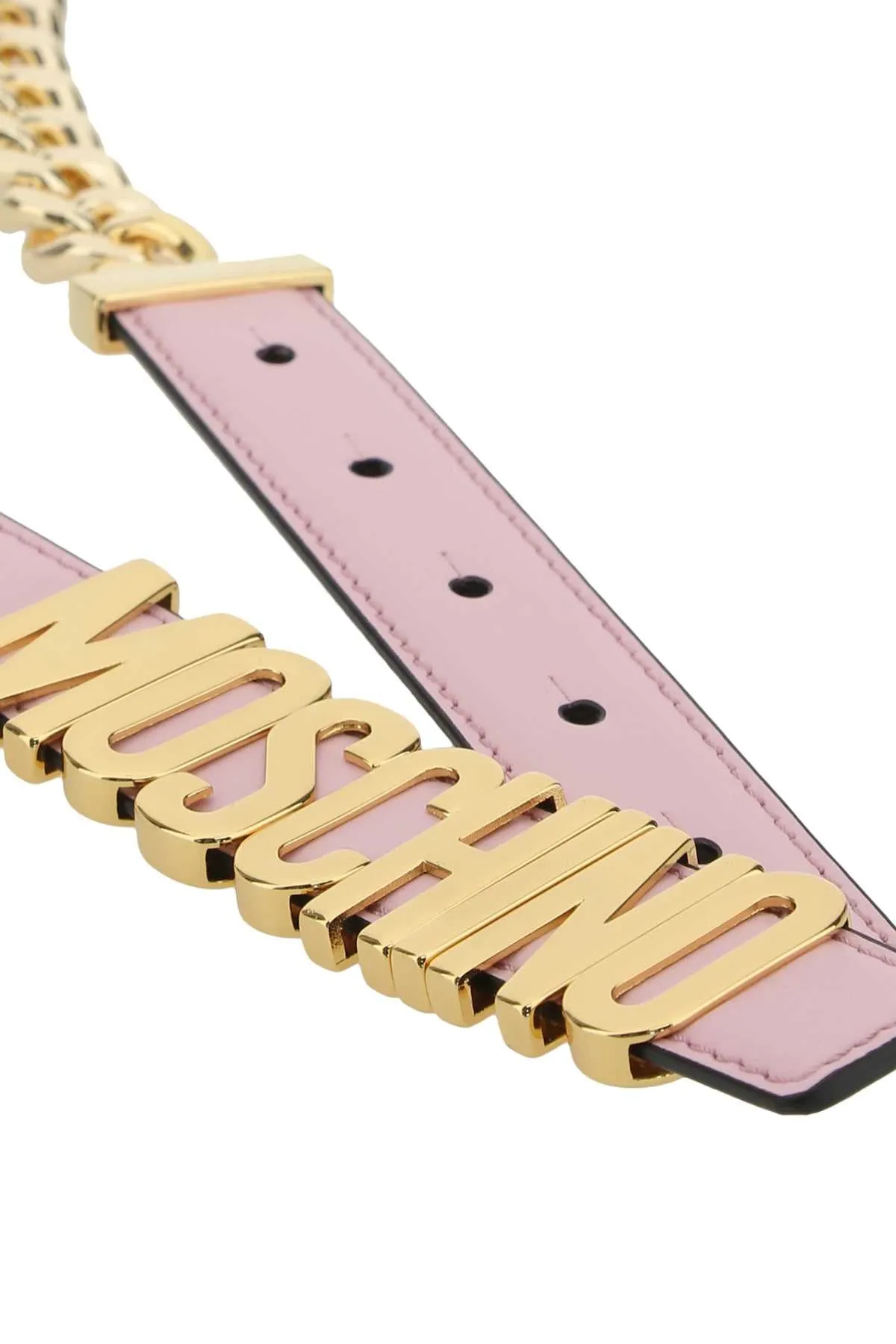 Moschino Lettering Logo Chain Detailed Belt