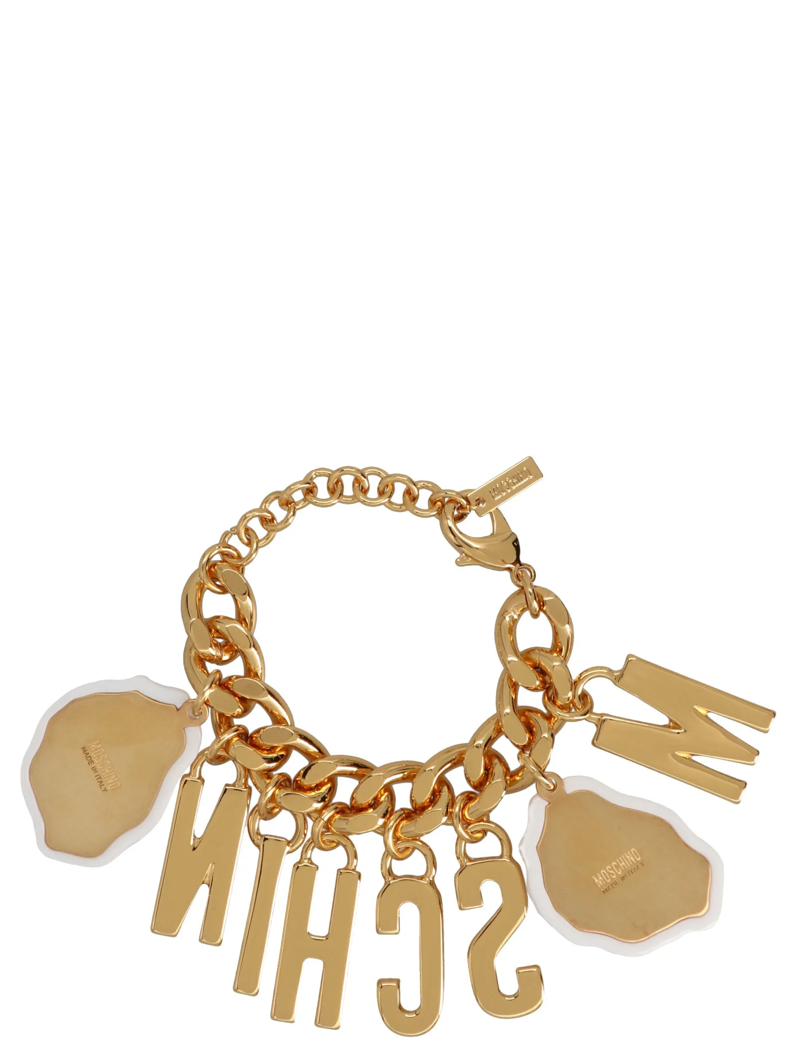 Moschino Logo Lettering Charm Bracelet