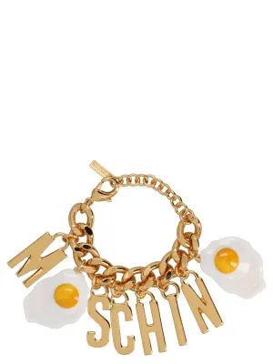Moschino Logo Lettering Charm Bracelet