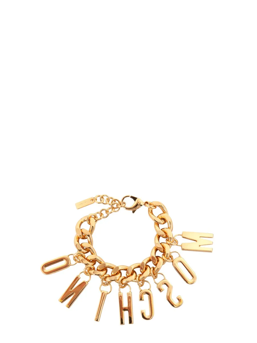 Moschino Logo Plaque Chained Bracelet