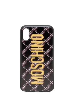 Moschino Pixel Logo Print iPhone XS Case