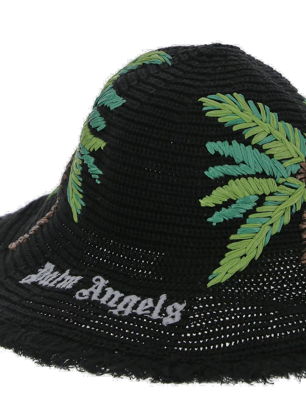 Palm Angels Fringed Edge Woven Hat