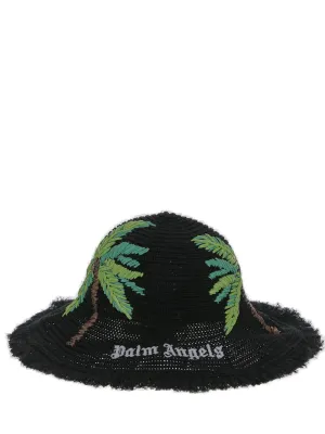 Palm Angels Fringed Edge Woven Hat