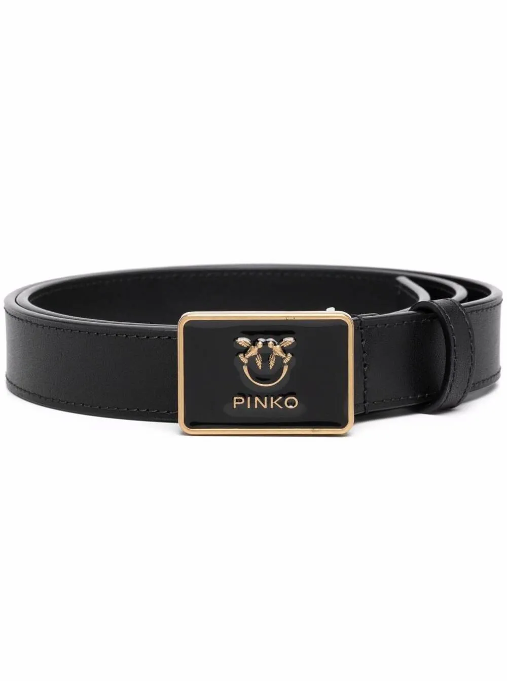 Pinko Logo Enamelled Buckle Belt