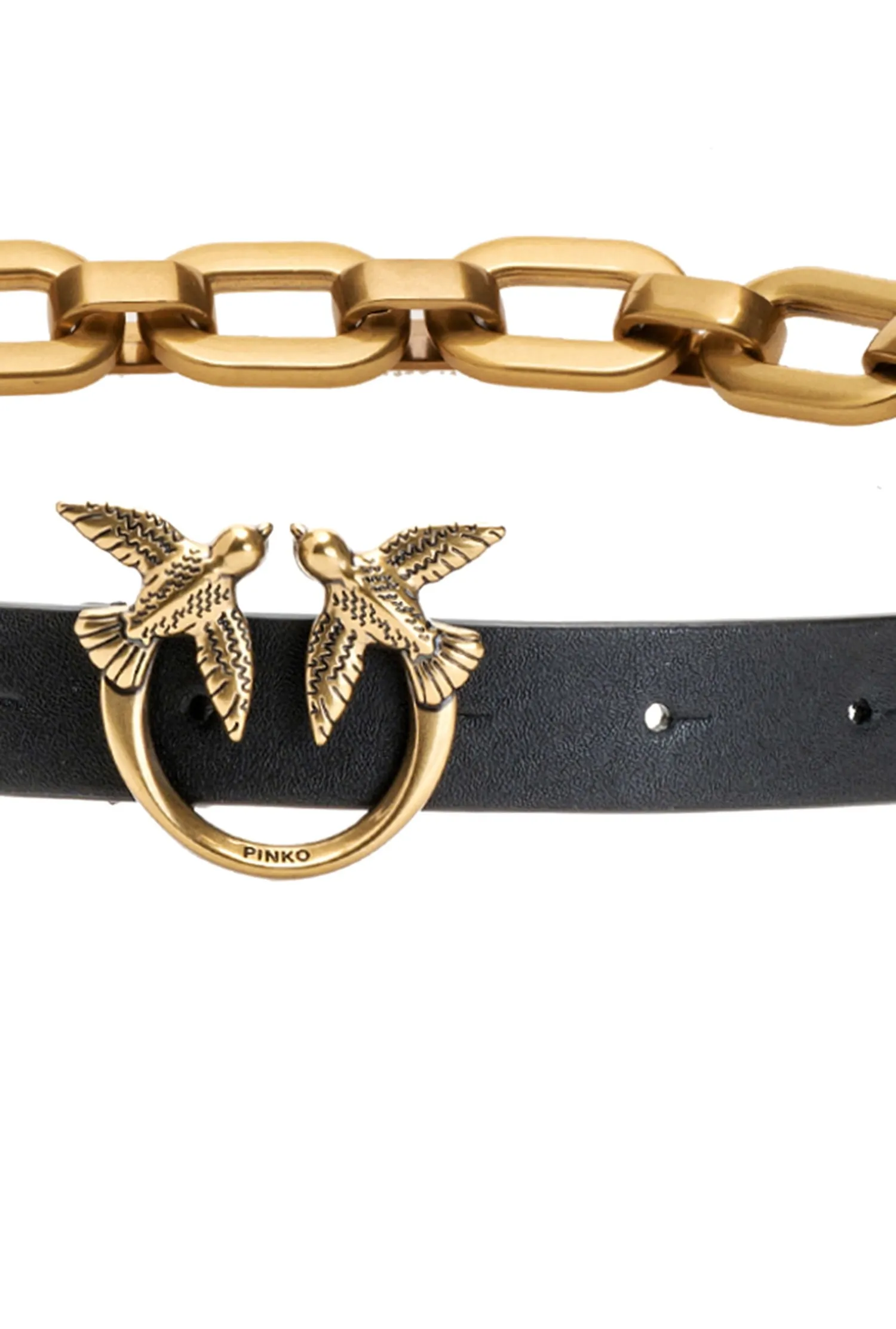 Pinko Love Birds Chain-Link Detailed Belt