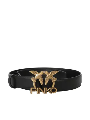 Pinko Love Birds Logo Plaque Belt