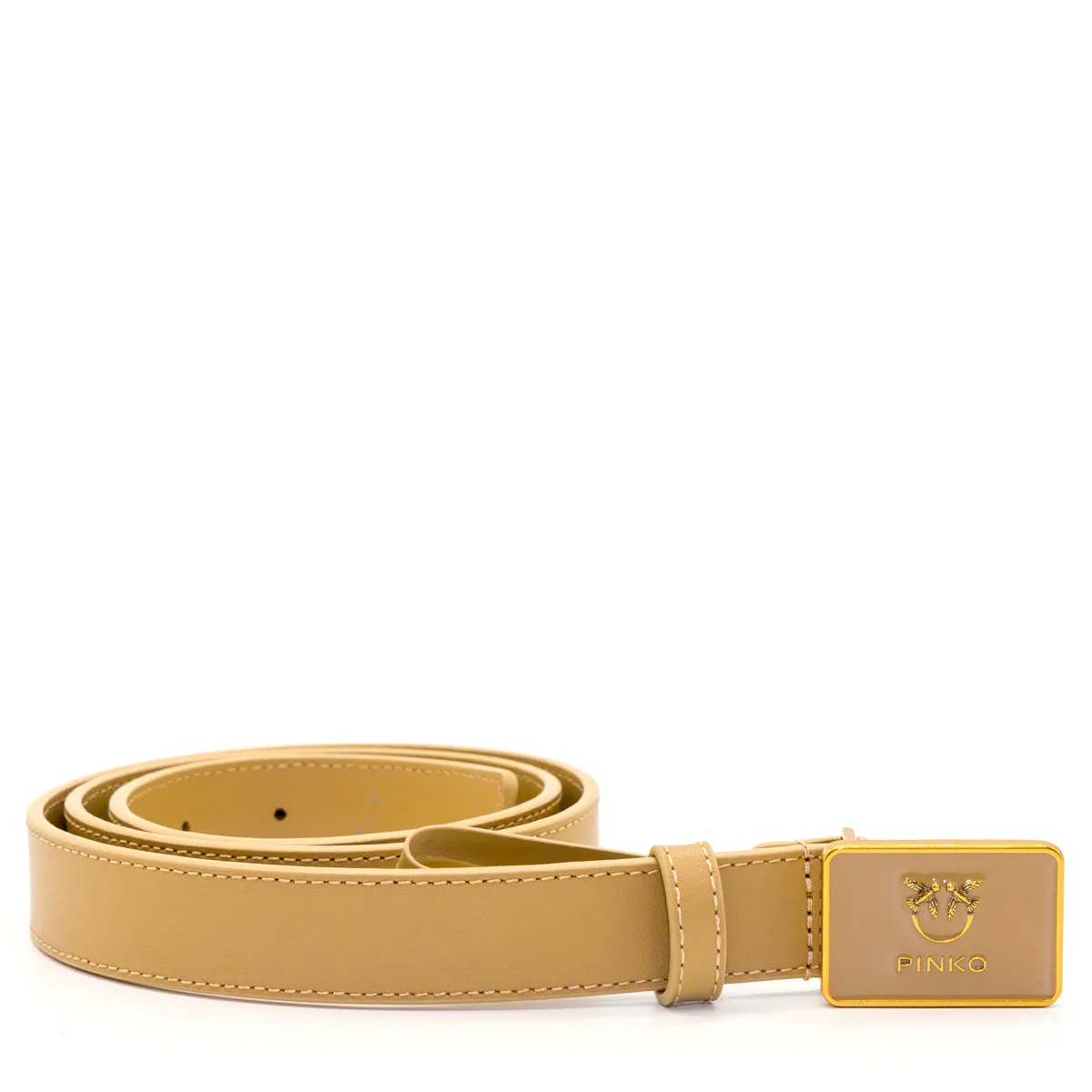 Pinko Love Logo Plaque Buckled Belt