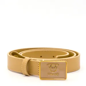 Pinko Love Logo Plaque Buckled Belt