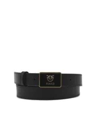 Pinko Love Logo Plaque Buckled Belt
