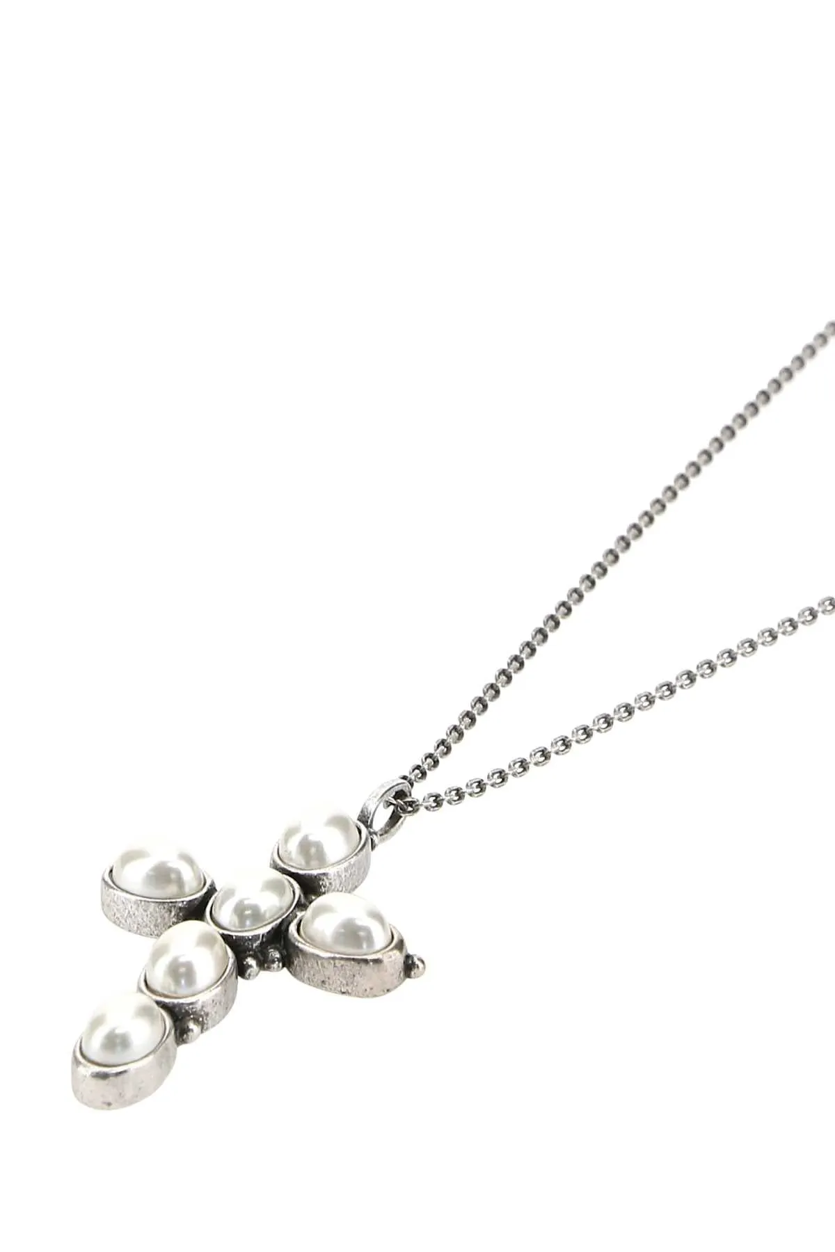 Saint Laurent Cross Pendant Chain-Link Necklace