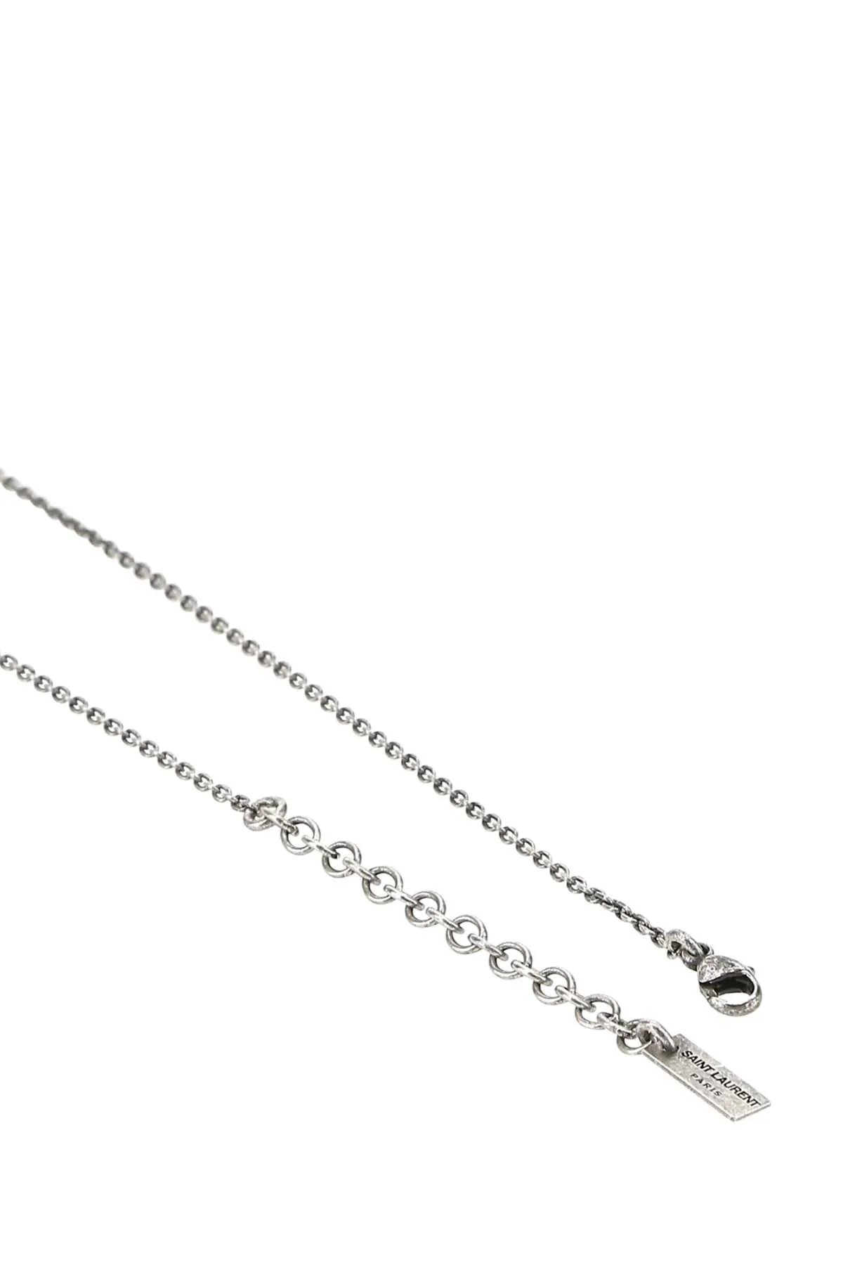 Saint Laurent Cross Pendant Chain-Link Necklace