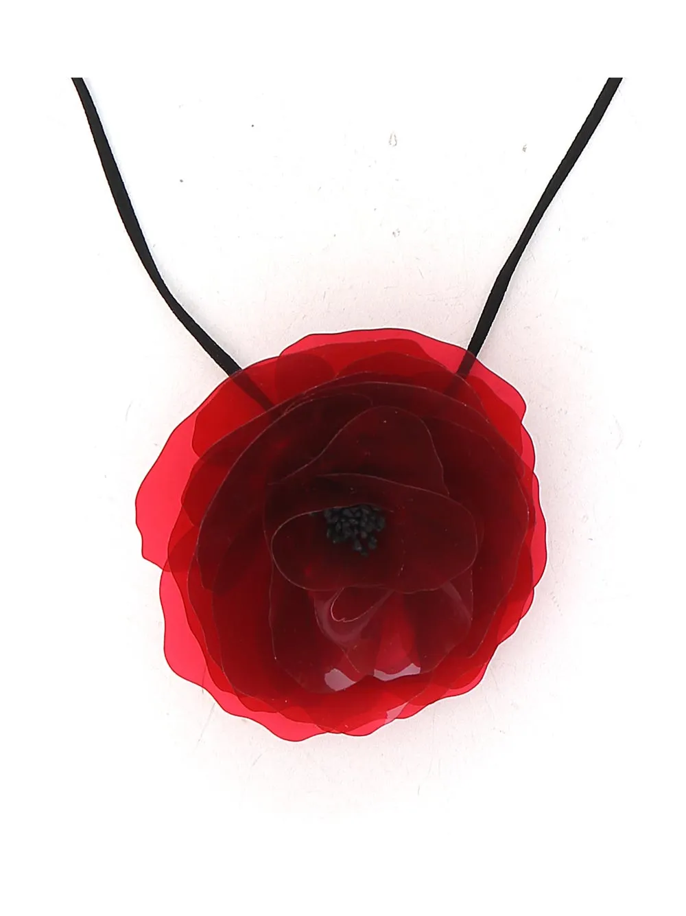 Saint Laurent Floral Pendant Clasp Fastened Necklace