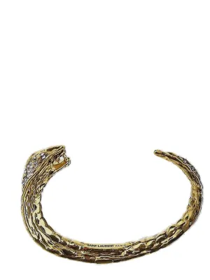 Saint Laurent Logo Detailed Embellished Bracelet
