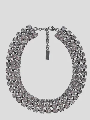 Saint Laurent Logo Plaque Embellished Necklace
