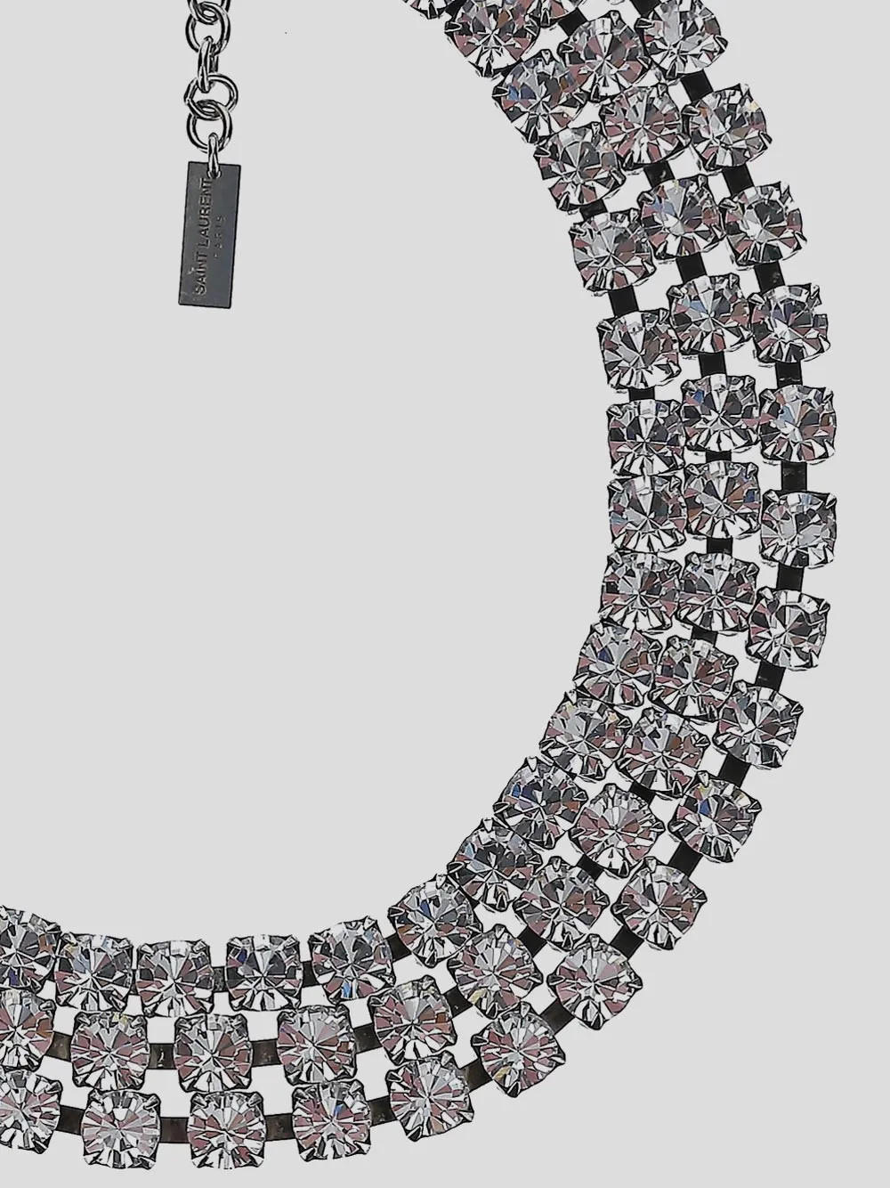 Saint Laurent Logo Plaque Embellished Necklace