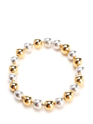 Saint Laurent Oversized Metal Pearl Necklace