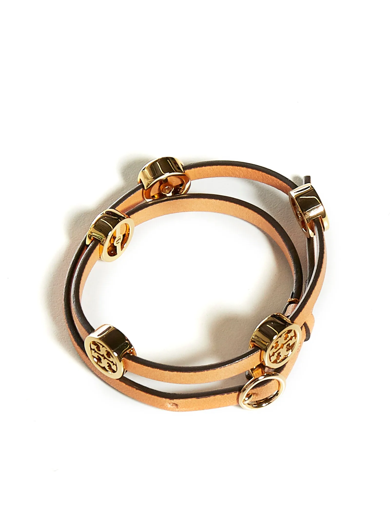 Tory Burch Logo Charm Double-Wrap Bracelet