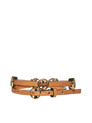 Tory Burch Logo Charm Double-Wrap Bracelet