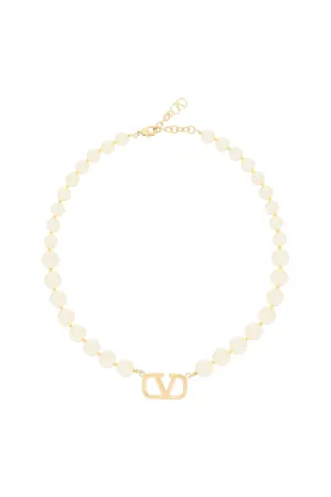Valentino VLogo Plaque Necklace