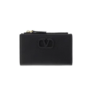 Valentino VLogo Plaque Zipped Wallet
