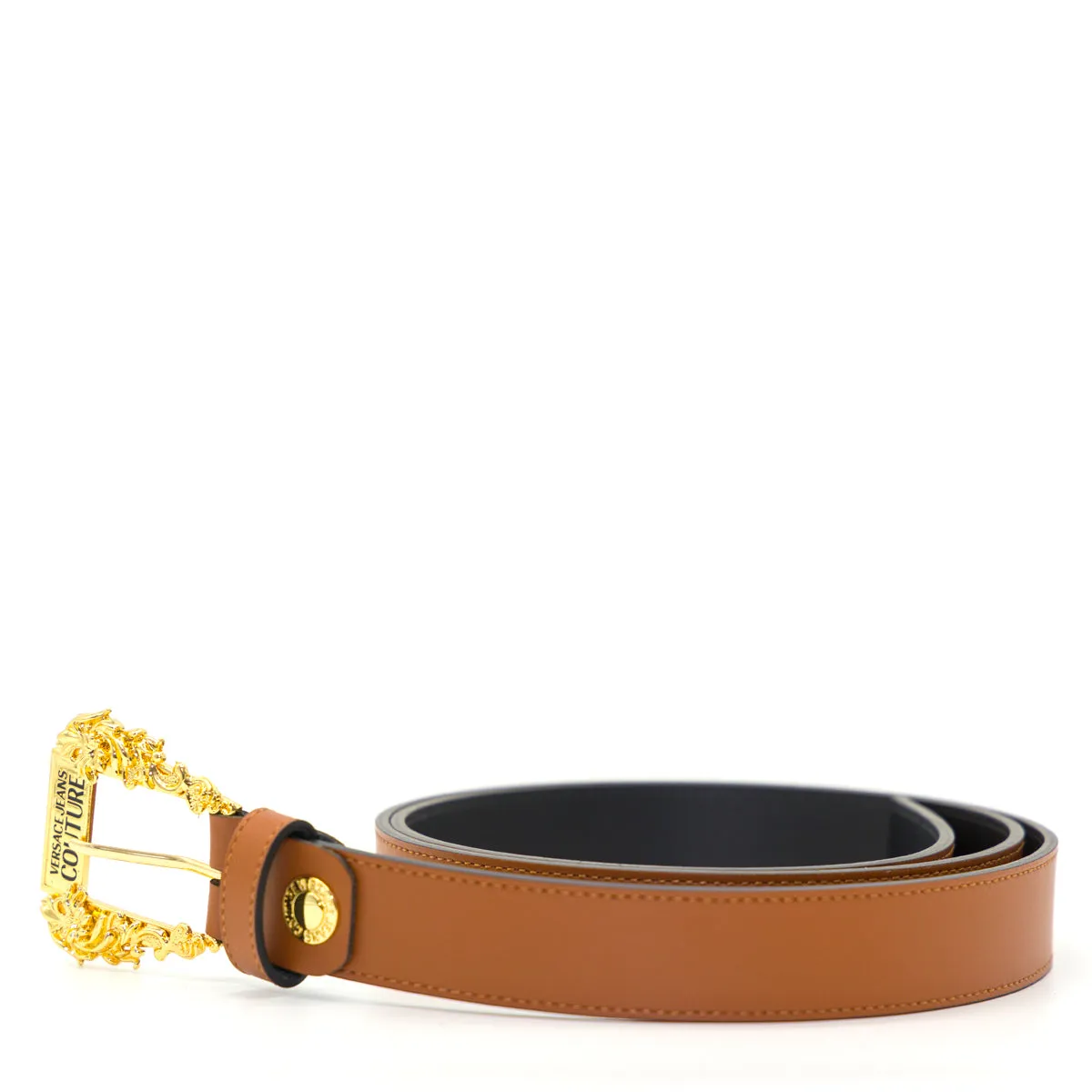 Versace Jeans Couture Logo Engraved Buckle Belt